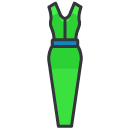 long fitted dress Filled Outline Icon