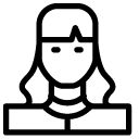 long haired woman line Icon