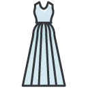 long white dress Filled Outline Icon