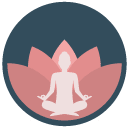 lotus meditation Flat Round Icon