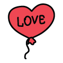 love balloon Doodle Icon