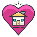 love house Filled Outline Icon