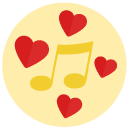 love music Flat Round Icon