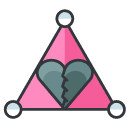 love triangle Filled Outline Icon