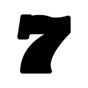 lucky number seven glyph Icon