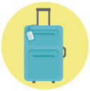luggage Flat Round Icon