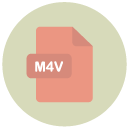 m4v Flat Round Icon