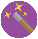 magic wand Flat Round Icon