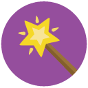 magic wand Flat Round Icon