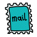 mail stamp Doodle Icon