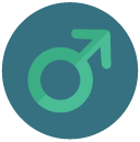 male Flat Round Icon
