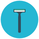 male shaving blade Flat Round Icon