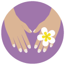 manicure lotus Flat Round Icon