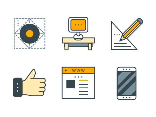 marketing filled outline icons