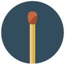 matchstick Flat Round Icon