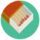 matchstick box Flat Round Icon