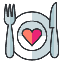 meal date Filled Outline Icon