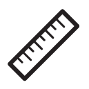 measuring tool ruler line Icon