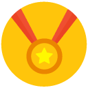 medal Flat Round Icon