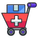 medical shopping cart Filled Outline Icon