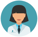 medical student woman Flat Round Icon