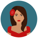 mexican woman Flat Round Icon
