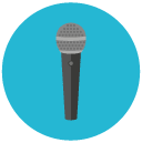 microphone Flat Round Icon