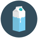 milk carton Flat Round Icon