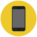 mobile phone Flat Round Icon