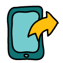 mobile phone arrow Doodle Icons