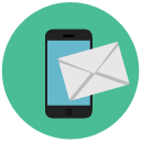 mobile phone message Flat Round Icon