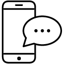 mobile phone text line Icon