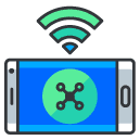 mobile phone wireless connection Filled Outline Icon