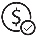 money checkmark approve line Icon