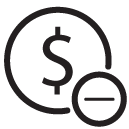 money subtract line Icon