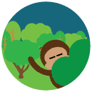 monkey jungle flat Icon