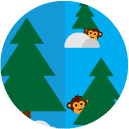 monkeys jungle flat Icon