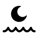 moon sea glyph Icon