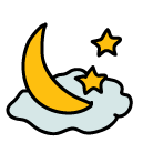 moon stars Doodle Icon
