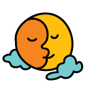 moon sun Doodle Icon