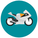 motorcycle Flat Round Icon