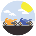 motorcycle race flat Icon