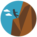 mountian climbing flat Icon
