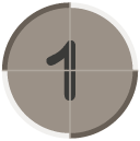 move countdown 1 Flat Round Icon