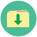 move folder down Flat Round Icon