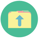 move folder up Flat Round Icon