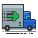 moving truck Filled Outline Icon