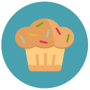 muffin Flat Round Icon