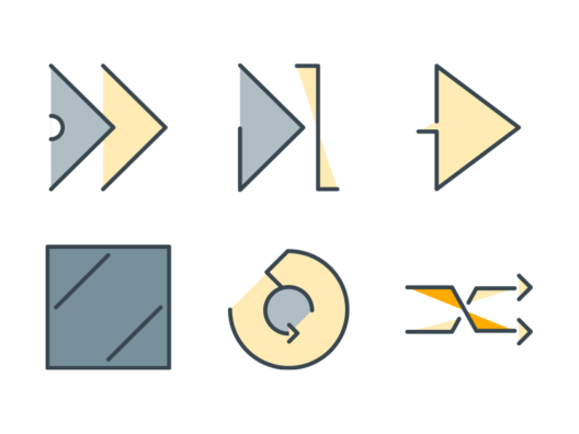 multimedia filled outline icons