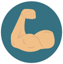muscles Flat Round Icon